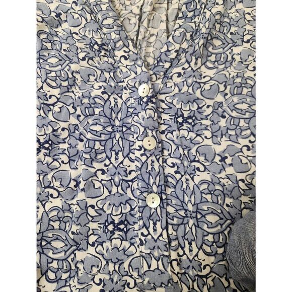 Como Vintage 2X ble floral top with roll-up sleeves - Picture 3 of 7